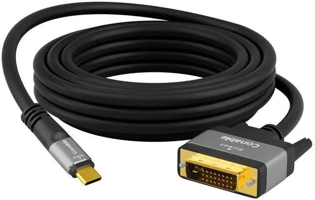 Main image of 4K USB C to DVI Cable 10 FT, USB Type-C to DVI-D Adapter, (Thunderbolt 3/4) Compatible with iPhone 17/16/15 Series, MacBook Pro/Air, iPad Pro, iMac, Galaxy S24, XPS, Surface Book 3 and More, Real 4K