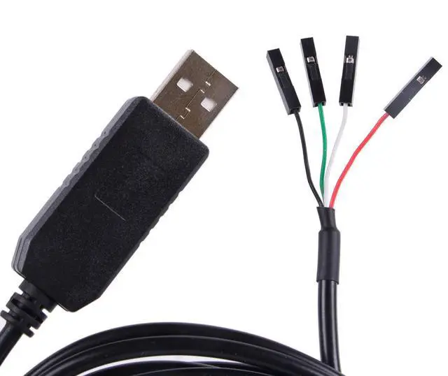 Main image of USB to TTL Serial 5V 3.3V Adapter Cable TX RX VCC GND Pinout with 4 Pin 0.1 inch Pitch Female Socket FT232RL Chip for Windows 10 8 7 XP Vista Android Mac OS (Logic 5V Level)