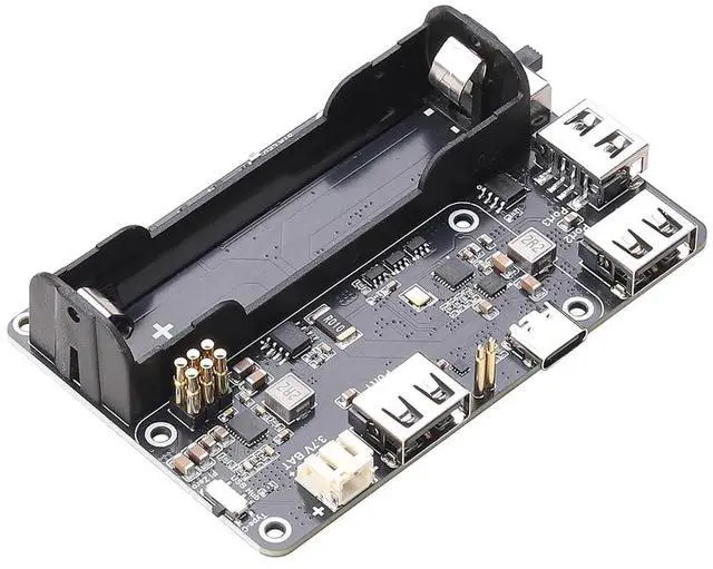 Main image of Pi Zero UPS HUB HAT for Raspberry Pi Zero Series, 3-Port USB 2.0 Expansion Board with Power Backup, 18650 Ba-ttery Holder, Smart Charge & Discharge Management
