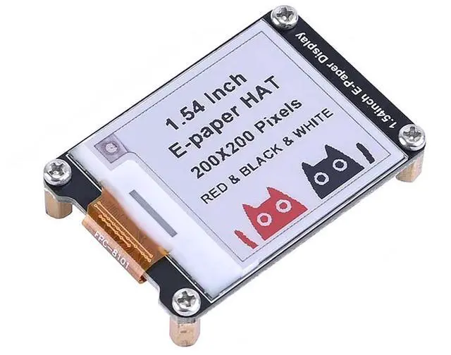 Main image of 1.54 Inch E-Paper Display Three Color EPaper Screen for Raspberry Pi/Arduino/Jetson Nano/STM32 200x200 Pixels Red Black White SPI Interface E-Ink
