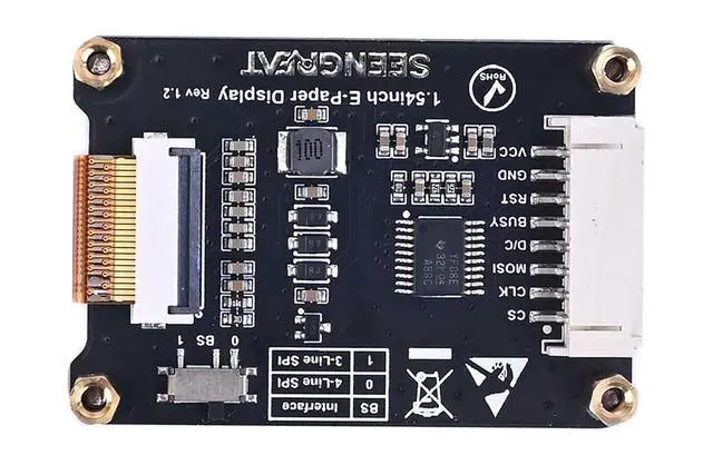Alt view image 4 of 7 - 1.54 Inch E-Paper Display Three Color EPaper Screen for Raspberry Pi/Arduino/Jetson Nano/STM32 200x200 Pixels Red Black White SPI Interface E-Ink