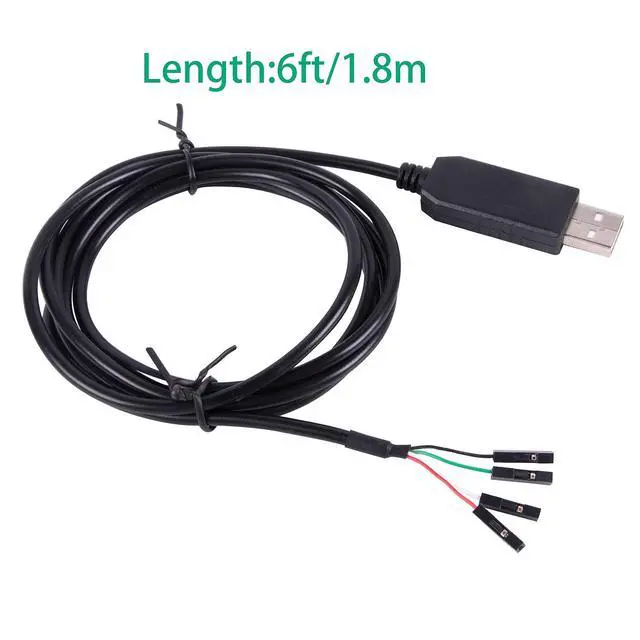 Alt view image 5 of 7 - USB to TTL Serial 5V 3.3V Adapter Cable TX RX VCC GND Pinout with 4 Pin 0.1 inch Pitch Female Socket FT232RL Chip for Windows 10 8 7 XP Vista Android Mac OS (Logic 5V Level)