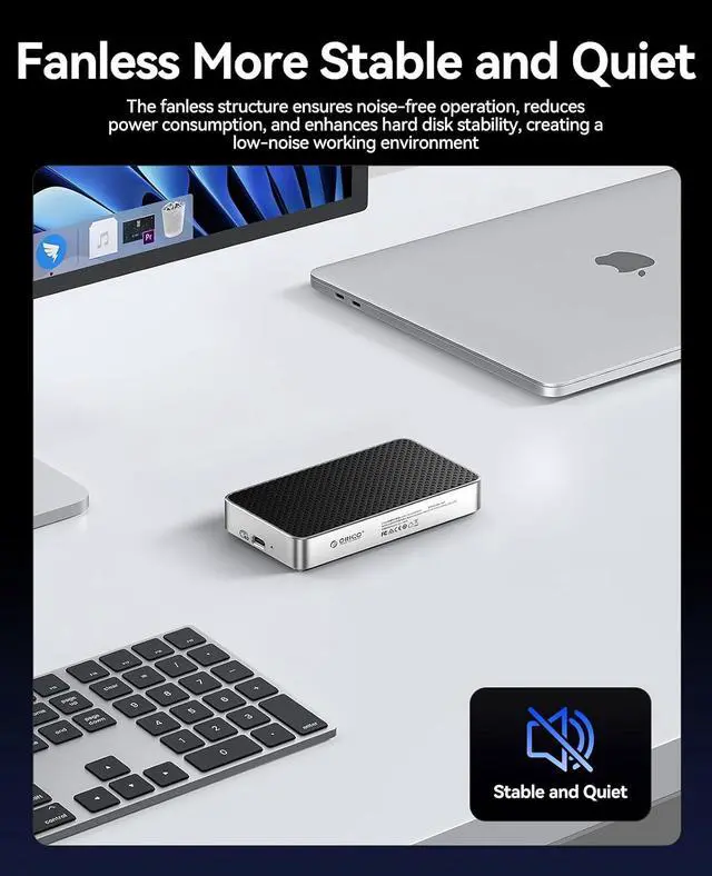 Alt view image 5 of 7 - X40 4TB USB4 Portable NVMe SSD (40Gbps), up to 3800MB/s | USB4.0, Compatible with Thunderbolt 3/4(40Gbps), USB-C (10Gbps), Fanless Aluminum Design, Ice Skin Heat Dissipation