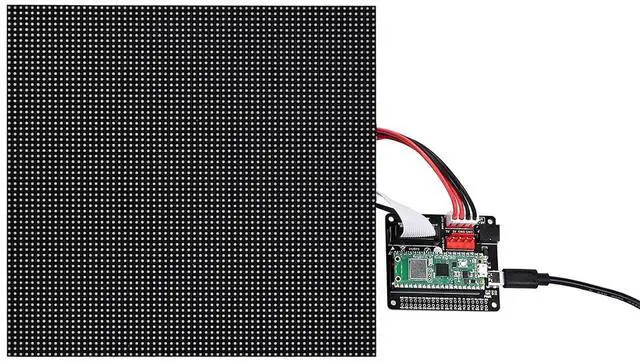 Main image of RGB Full-Color LED Matrix Panel for Raspberry Pi/Arduino/ESP32 3mm Pitch 64×64 4096 Individual RGB LEDs Brightness Adjustable with Adapter for Directly Plug
