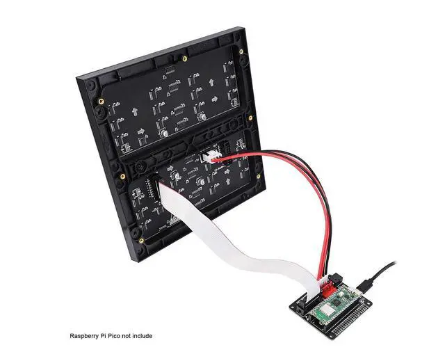 Alt view image 3 of 7 - RGB Full-Color LED Matrix Panel for Raspberry Pi/Arduino/ESP32 3mm Pitch 64×64 4096 Individual RGB LEDs Brightness Adjustable with Adapter for Directly Plug