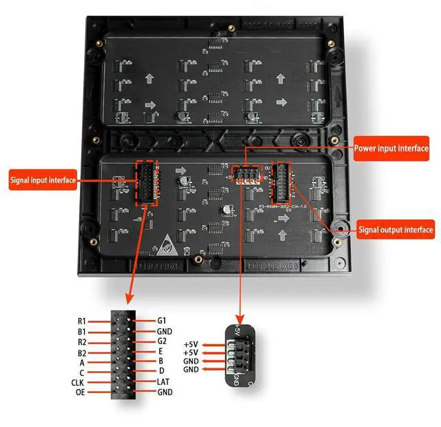 Alt view image 5 of 7 - RGB Full-Color LED Matrix Panel for Raspberry Pi/Arduino/ESP32 3mm Pitch 64×64 4096 Individual RGB LEDs Brightness Adjustable with Adapter for Directly Plug