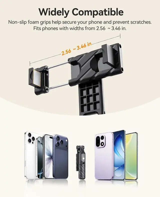 Alt view image 6 of 6 - Portable Selfie Stick Tripod, 27.5'' Mini Tripod for iPhone - SPV70 | Extendable Stand with Detachable Wireless Remote & 360° Rotating Phone Holder Ideal for Content Creators, Vloggers, Travel
