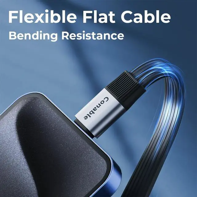 Alt view image 6 of 7 - USB 4 Cable for Thunderbolt 5/4/3, Flat USB C Cable 2 FT, 40Gbps Data Transfer, 8K@60Hz Video Display, 240W PD Fast Charging, Compatible with iPhone 16/15 Pro Max, MacBook, iPad, SSD, Docking, eGPU