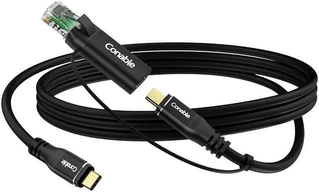 Main image of USB C to Ethernet Cable 4FT, 2-in-1 USB C to RJ45 Adapter (1Gbsp Ethernet) & USB C Cable (10G/4K/100W), Thunderbolt 4/5 Compatible, Ideal for MacBook, iPad Pro, XPS, Surface Pro, Essential for Travel