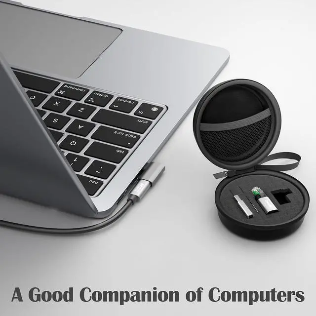 Alt view image 7 of 7 - USB Travel Adapter 6-in-1, for Internet/Data/Charging/Video, Includes: USB-C to RJ45 Adapter, Type-C 3.1 Cable, USB to USB-C Connector, USB4 Right Angle Converter, SIM Card Ejector Tool, Storage Box