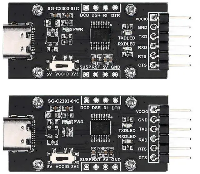 Main image of USB to UART TTL Serial Converter Module with PL2303GS Chip, Type-C Connector, 3.3V/5V Selectable, Compatible with Windows, Linux, macOS, USB to Serial Adapter for Arduino Raspberry Pi (2Pcs Pack)