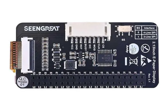 Alt view image 3 of 7 - 2.13inch E-Paper Display Module for Raspberry Pi Zero/Zero W/Zero WH/2B/3B/3B+, 122 x 250 Pixels Two-Colour, Supports Partial 560ms and Full 950ms Refresh SPI Interface