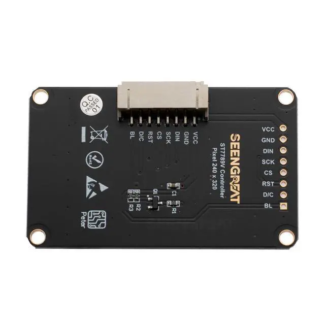 Alt view image 3 of 7 - 2" SPI LCD Display Module 240×320 Resolution, ST7789V Controller, IPS TFT Screen, Compatible with Arduino, Raspberry Pi, ESP32, STM32, 3.3V/5V Input, RGB Color Panel