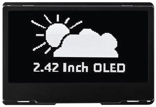 Main image of 2.42inch OLED Display Module - 128x64 Resolution, SPI/I2C Communication, Compatible with Raspberry Pi, Arduino, SSD1309 Driver Chip with Metal Case (White)