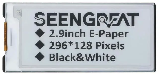 Main image of 2.9 Inch E-Paper Display Monitor 296x128 Two Color E Ink Display for Raspberry Pi/Jetson Nano for Arduino Nucleo SPI Interface Epaper Screen Partial Refresh Support