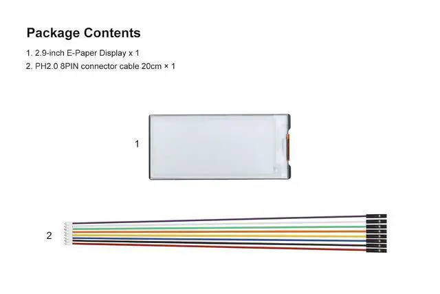 Alt view image 7 of 7 - 2.9 Inch E-Paper Display Monitor 296x128 Two Color E Ink Display for Raspberry Pi/Jetson Nano for Arduino Nucleo SPI Interface Epaper Screen Partial Refresh Support