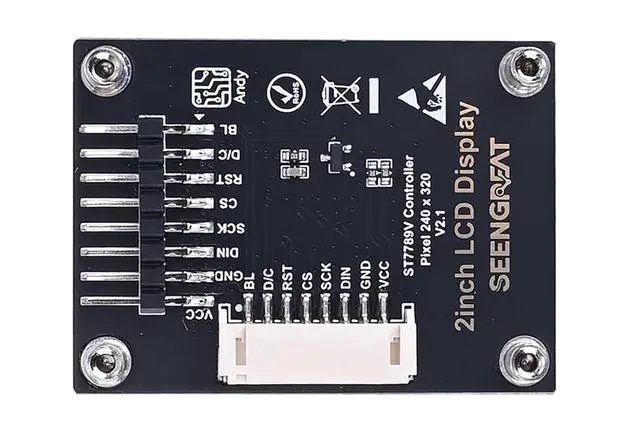 Alt view image 7 of 7 - 2 Inch LCD Display Module for Raspbrry Pi/Arduino Onboard ST7789V Controller 2 Inch IPS LCD Screen 240x320 Resolution SPI Communication RGB, 262K Color