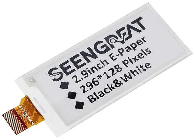 Main image of 2.9-Inch E-Paper Display Monochrome Raw E-Ink Screen Fits Raspberry Pi, Compatible with Arduino, Low Power Shelf Labels, Industrial Instruments, Digital Signage, and Electronic Price Tags