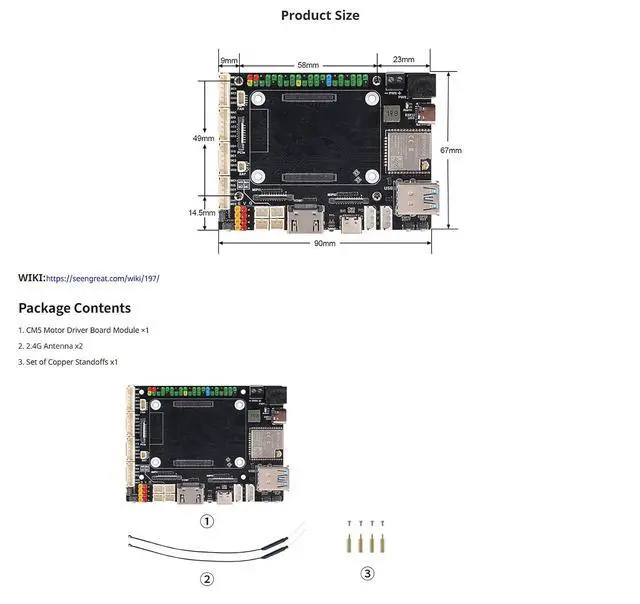 Alt view image 7 of 7 - CM5 Motor Driver Board, High-Performance Robot Controller & Embedded Vision Control, 4× DC Motor & 4× Servo Outputs, Bus Servo, 4K HDMI, Dual MIPI, PCIe, 40-Pin GPIO for Raspberry Pi CM5 Module