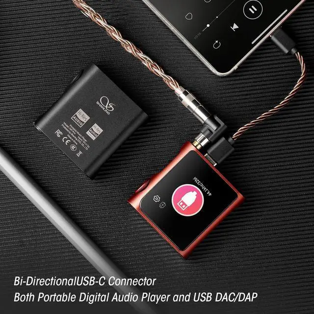 Alt view image 4 of 7 - Hi-Res Portable MP3 Player, M0 Pro Bluetooth Music Player, Support USB Type-C 3.5mm Jack, 1.54" HD Touch Screen, 8-Hour Long Lasting Battery, Compact Digital Audio Player, Red