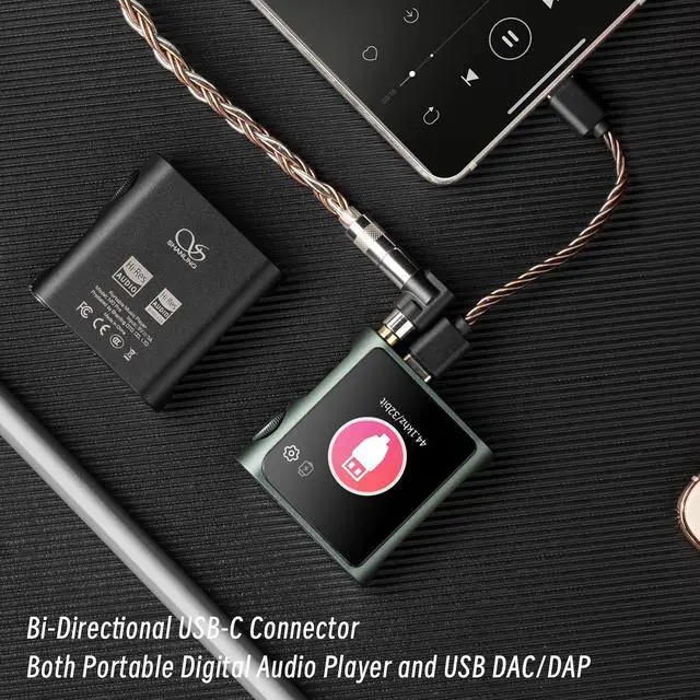 Alt view image 5 of 7 - M0 Pro MP3 Player with BluetoothHi-Res Portable Music PlayerDigital Audio Player 1.54 HD Touch Screen up to 10 Hour Battery Bluetooth and USB Type-C dongle 3.5mm Jacks