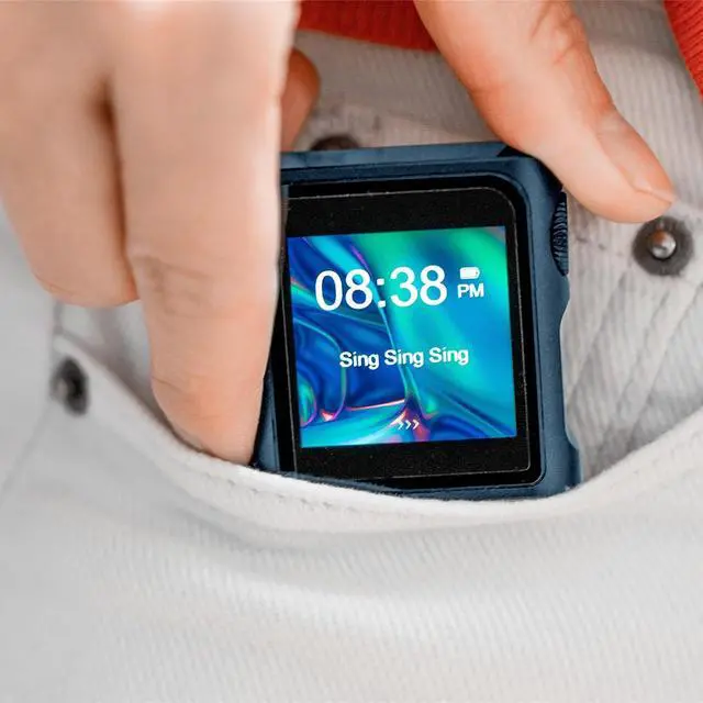 Alt view image 6 of 7 - M0 Pro 1.7 * 1.7inch Mini MP3 Player with BluetoothPremium DAC forfor Phones Tablets pc etc, Digital Audio Player HD Touch Screen, Support to 2TB, USB Type-C 3.5mm Jacks,Volume KonbBlue