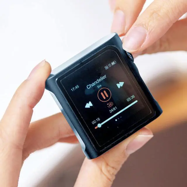 Alt view image 7 of 7 - M0 Pro 1.7 * 1.7inch Mini MP3 Player with BluetoothPremium DAC forfor Phones Tablets pc etc, Digital Audio Player HD Touch Screen, Support to 2TB, USB Type-C 3.5mm Jacks,Volume KonbBlue
