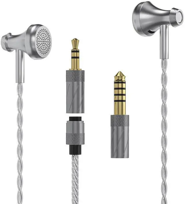 Main image of Wired Earbuds in-Ear Headphones: Swappable 3.5 4.4mm Plug HiFi Stereo Dynamic Driver Silver Plated Cable Audiophile Music Gaming Monitoring (S3)