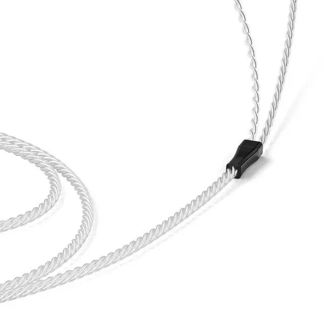 Alt view image 5 of 7 - Wired Earbuds in-Ear Headphones: Swappable 3.5 4.4mm Plug HiFi Stereo Dynamic Driver Silver Plated Cable Audiophile Music Gaming Monitoring (S3)