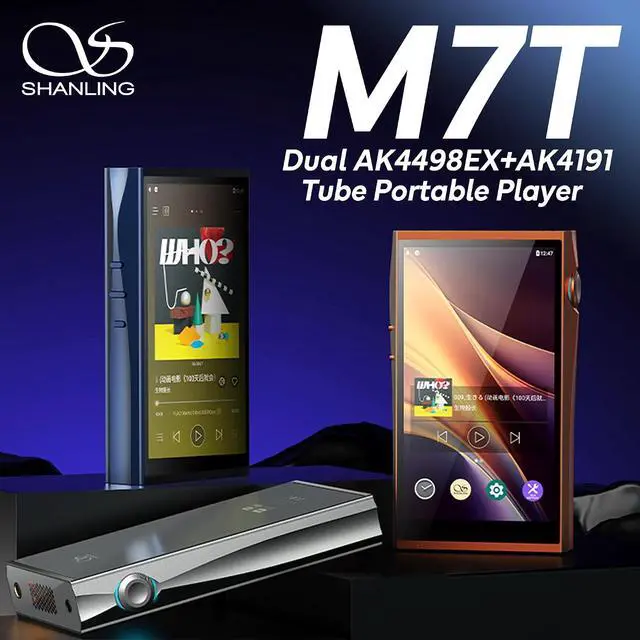 Alt view image 4 of 7 - M7T Flagship Digital Audio Player, Android 13 MP3/MP4 Player, Dual JAN6418 Tubes+AKM4191+2*AKM4498EX DAC AMP, 6GB RAM+128GB ROM, 768kHz/32bit, DSD1024, 980mW@32, 5-in Screen