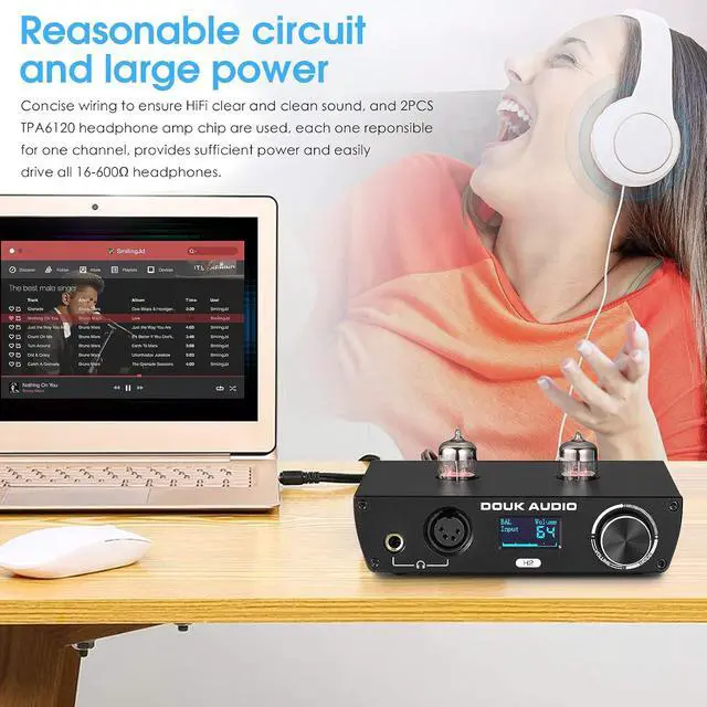 Alt view image 4 of 7 - HiFi Vacuum Tube Headphone Amplifier Balanced XLR Desktop Audio Amp for Headsets
