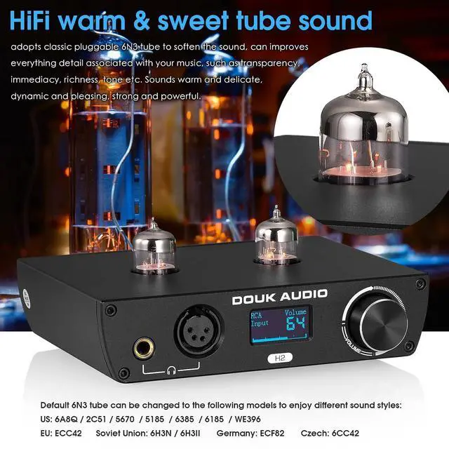 Alt view image 3 of 7 - HiFi Vacuum Tube Headphone Amplifier Balanced XLR Desktop Audio Amp for Headsets