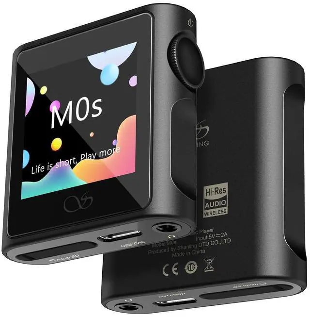 Main image of M0s MP3 Player Portable Hi-Res Audio Player, 1.54-Inch Touch Screen Hi-Fi Lossless Sound Music Players with 32GB, Bluetooth 5.0 LDAC, USB DAC/AMP, Up to 10 Hours Playback, Black