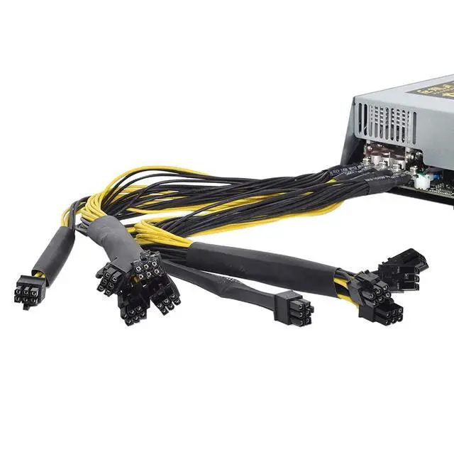 Alt view image 4 of 7 - 2000W 12V 166A ETH Mining Machine Power Supply 100-220V Input 10x6Pin 80% Efficiency Multi-GPU for BTC Antminer Bitcoin Mining Server