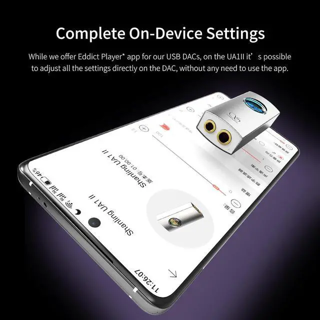 Alt view image 4 of 7 - UA1 II Portable USB-C DAC & Headphone Amplifier Dual CS43131 Chips, 4.4mm Balanced Output, DSD512, 0.96" LCD Display, Hi-Res Audio for Smartphones, PC (Silver)