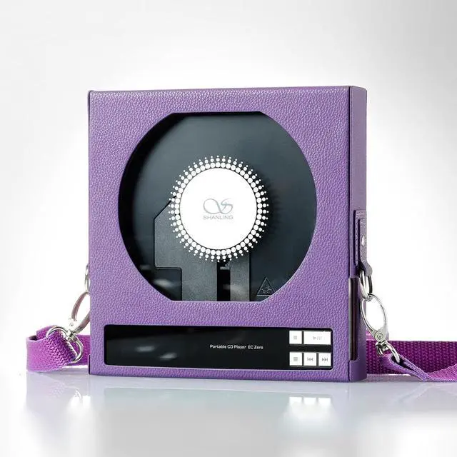 Alt view image 3 of 6 - EC Zero AKM Portable CD Player with Leather Case Purple, Support AK4493S DAC, 768kHz/32bit & DSD512, Hi-Res HiFi EC Zero CD Player with CD Ripping, 4.4mm/3.5mm/Coaxial/LINE Output