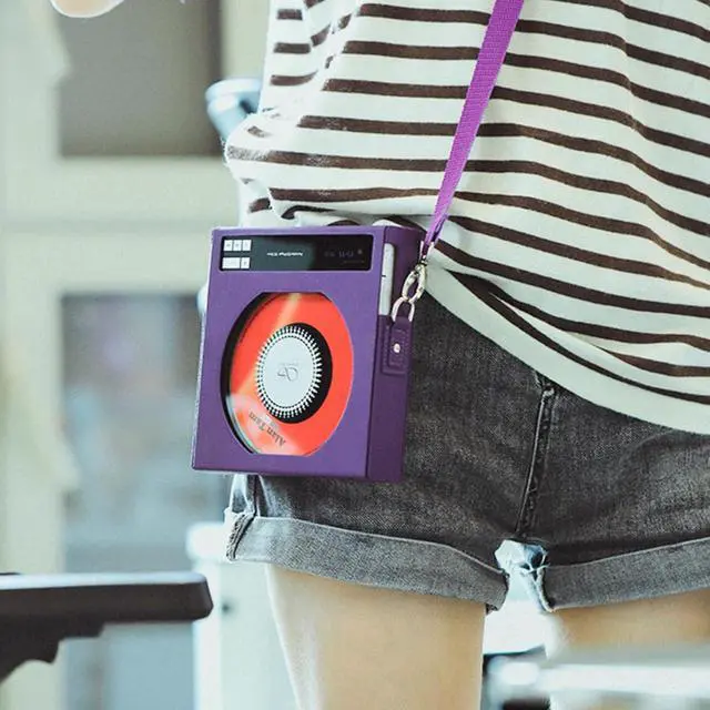 Alt view image 4 of 5 - EC Zero CD Player Leather Case, Special Protective Case for EC Zero T Portable CD Player, PU Leather Material, Purple
