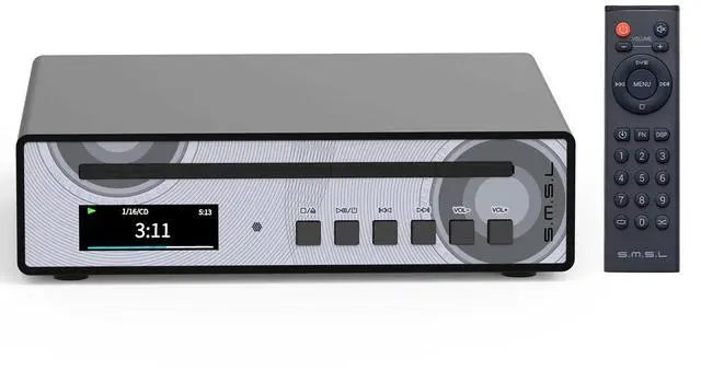 Main image of PL100PRO CD Player 2*CS43131 High-End DAC Chips RCA/Optical/Coaxial/XLR Balanced /3.5mm&4.4mm Headphone Output 200mW 32, Lossless MQA Playback, CD-R/CD-RW/MP3 Disc with Remote Control (Black)