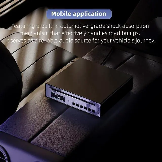 Alt view image 5 of 7 - PL100PRO CD Player 2*CS43131 High-End DAC Chips RCA/Optical/Coaxial/XLR Balanced /3.5mm&4.4mm Headphone Output 200mW 32, Lossless MQA Playback, CD-R/CD-RW/MP3 Disc with Remote Control (Black)