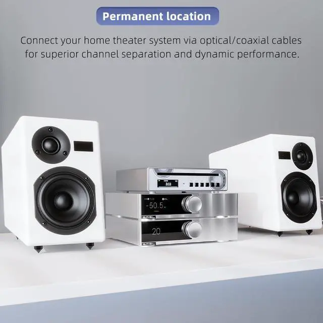 Alt view image 6 of 7 - PL100PRO CD Player 2*CS43131 High-End DAC Chips RCA/Optical/Coaxial/XLR Balanced /3.5mm&4.4mm Headphone Output 200mW 32, Lossless MQA Playback, CD-R/CD-RW/MP3 Disc with Remote Control (Black)