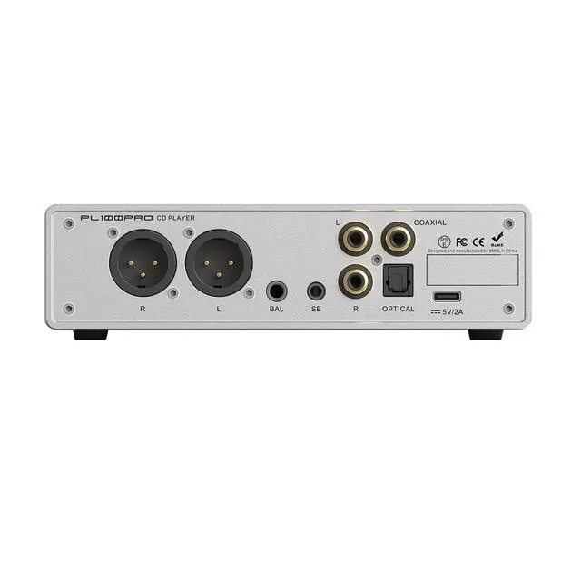Alt view image 2 of 7 - PL100PRO CD Player 2*CS43131 High-End DAC Chips RCA/Optical/Coaxial/XLR Balanced /3.5mm&4.4mm Headphone Output 200mW 32, Lossless MQA Playback, CD-R/CD-RW/MP3 Disc