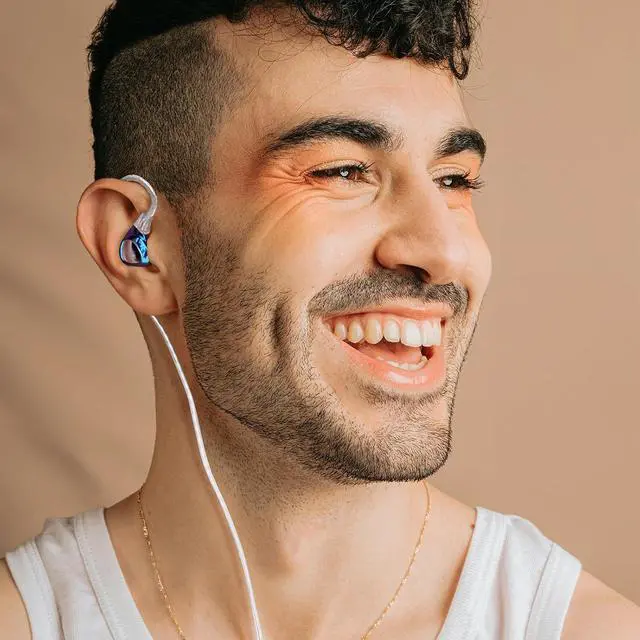 Alt view image 2 of 7 - SONO in-Ear Headphones Wired Earbuds, in Ear Monitor Hi-Res 2DD+1BA IEMs, Triple Dynamic Hybrid Lossless Earphones, 2 pin 0.78mm, 3.5mm Plug, Two Pair Replaceable Tunning Nozzles-Blue
