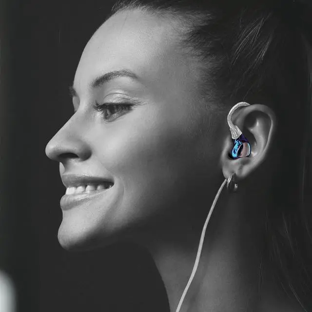 Alt view image 3 of 7 - SONO in-Ear Headphones Wired Earbuds, in Ear Monitor Hi-Res 2DD+1BA IEMs, Triple Dynamic Hybrid Lossless Earphones, 2 pin 0.78mm, 3.5mm Plug, Two Pair Replaceable Tunning Nozzles-Blue