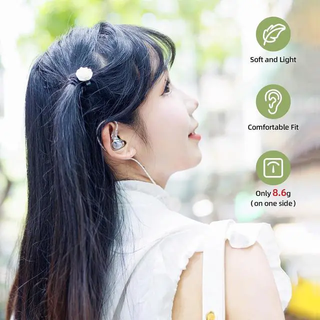 Alt view image 2 of 7 - SONO Headphones Wired Earbuds, in Ear Earphones Monitor Hi-Res 2DD+1BA IEMs, Triple Dynamic Hybrid Lossless Earphones, 2 pin 0.78mm, 3.5mm Plug, Two Pair Replaceable Tunning Nozzles