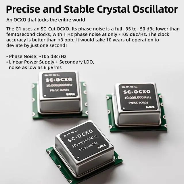 Alt view image 4 of 7 - G1 First External Master Clock 10MHz digital audio SC-CUT OCXO, for Hi-Fi Audio Systems Output impedance adaptive for CD player/media player/DAC, Multi Channel Drive, for D200/PL200T/T2/D2R/PA200
