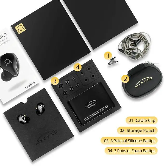 Alt view image 7 of 7 - Music1 in-Ear Earphones, 9mm Dynamic Driver in Ear Monitor, IEM Earphones with Mic and Playback Controls, Noise Isolating Wired Headphones, 0.78mm 2 pin Changeable Cable, 3.5mm Plug