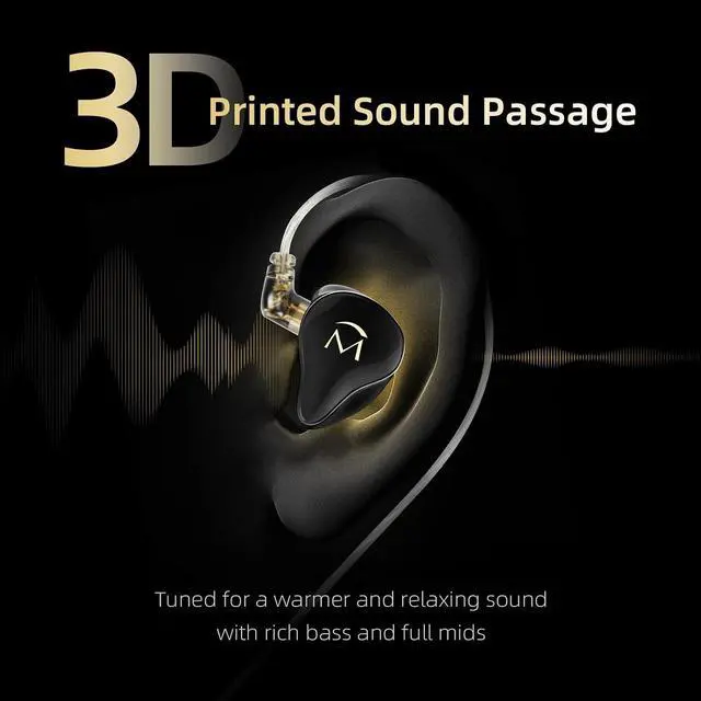 Alt view image 4 of 7 - Music1 in-Ear Earphones, 9mm Dynamic Driver in Ear Monitor, IEM Earphones with Mic and Playback Controls, Noise Isolating Wired Headphones, 0.78mm 2 pin Changeable Cable, 3.5mm Plug