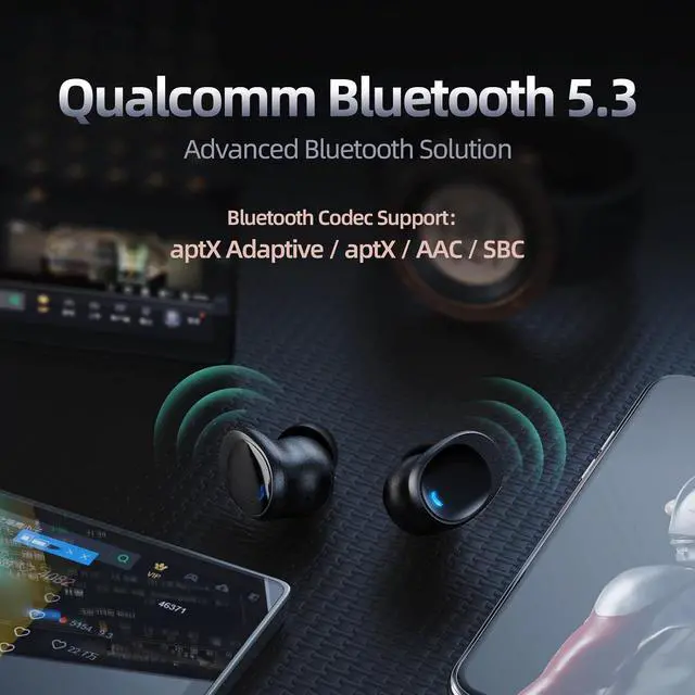 Alt view image 4 of 7 - MTW200 Plus Wireless Earbuds Bluetooth 5.3, 42H Playtime Stereo Sound Earbuds with ANC+ENC Noise Cancelling Mic, IPX7 Waterproof Sports Headphones, Type-C Zinc Alloy Charging case