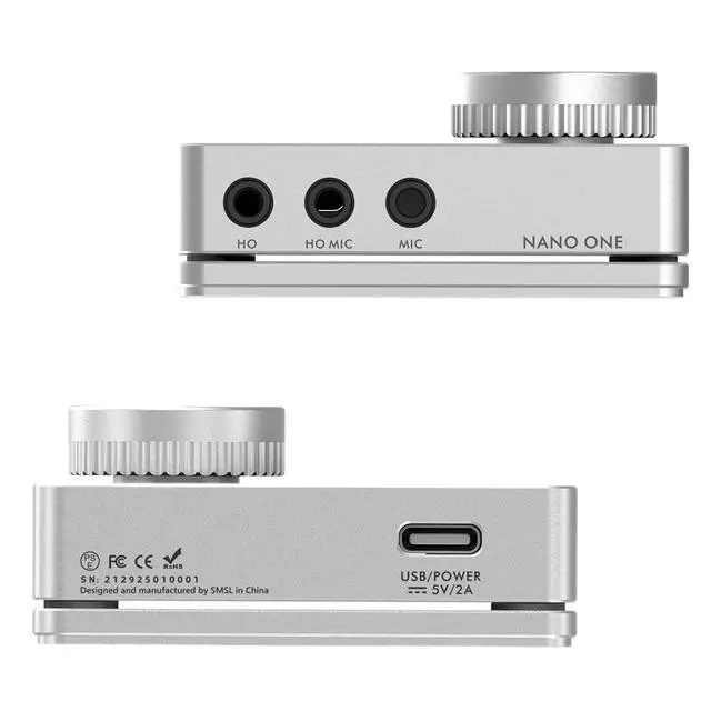 Alt view image 2 of 7 - Nano ONE Pro External Sound Card, Hi-Fi DSP Chip,Virtual 7.1 Surround Sound, for Windows/Mac/Phone/Live Stream/Game,3.5mm Headphone Output, Mic in, Plug and Play Driverless (Silver)