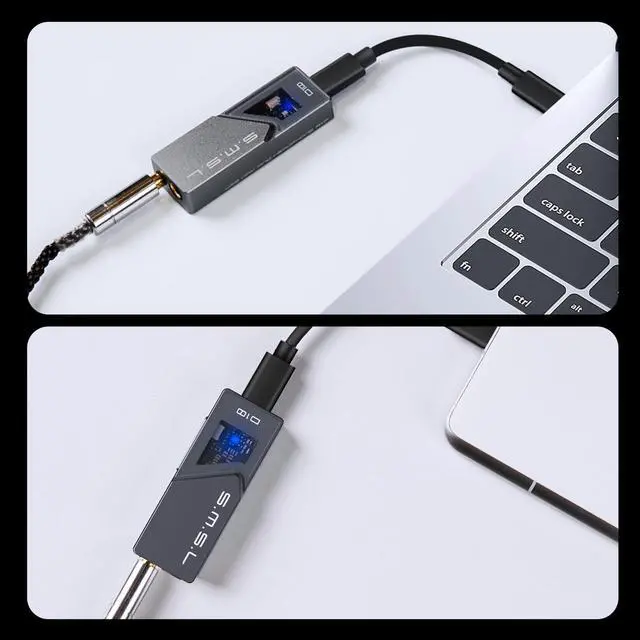 Alt view image 6 of 7 - D10 Headphone Amplifier USB Potrable Dac with 3.5mm & 4.4mm Balacnced Dual Mini Audio Amp Outputs Support 500mw 16DSD256 PCM 32bit/384khz Hi-Res Earphone Amp for Smartphones/PC/Laptops (Grey)